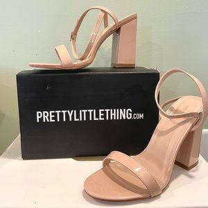 Nude Patent Block Heels - fits like a 6!